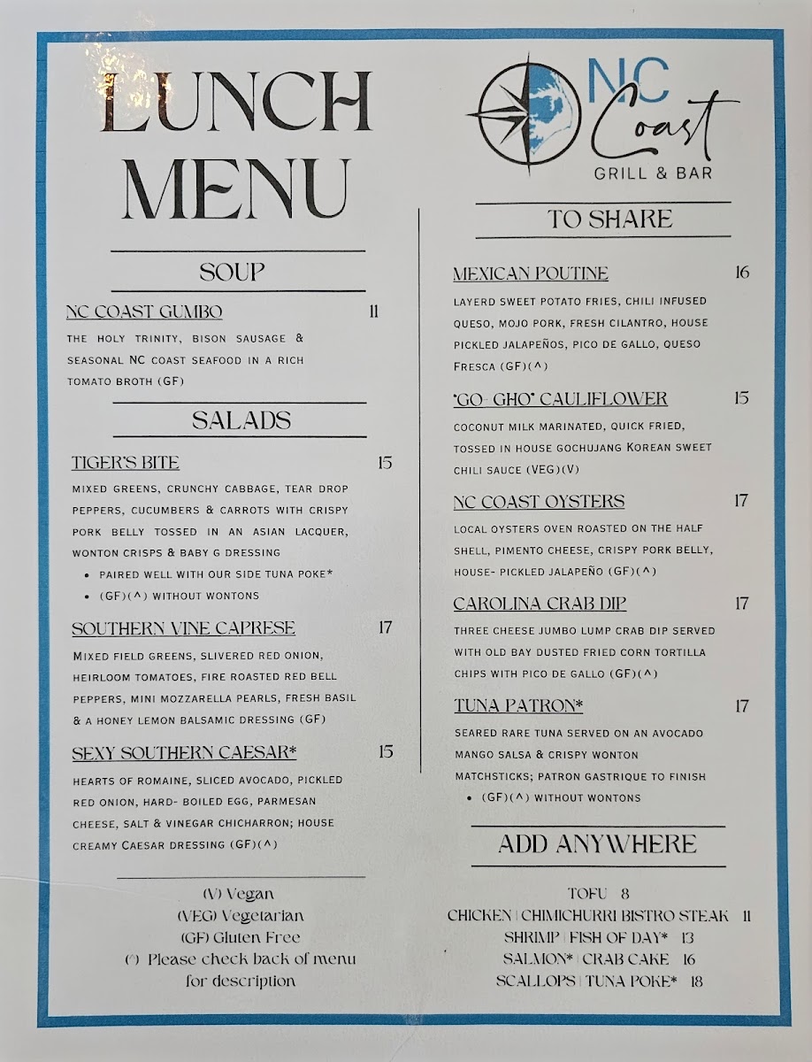 NC Coast Grill & Bar Menu - Image 2